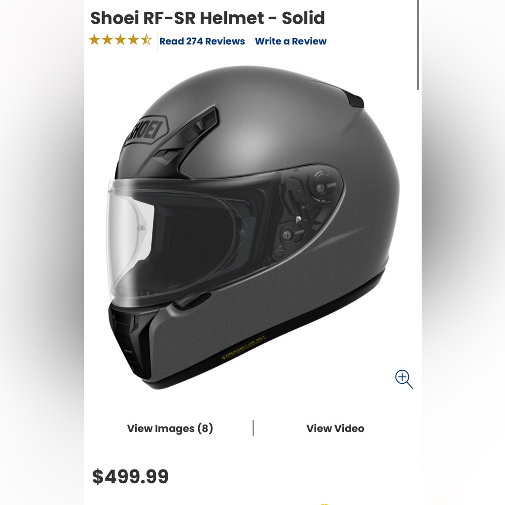 Shoei Rf-Sr Solid Helmet New!